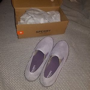 NEW Sperry Topsider Seaside Suede Sneakers-Purple